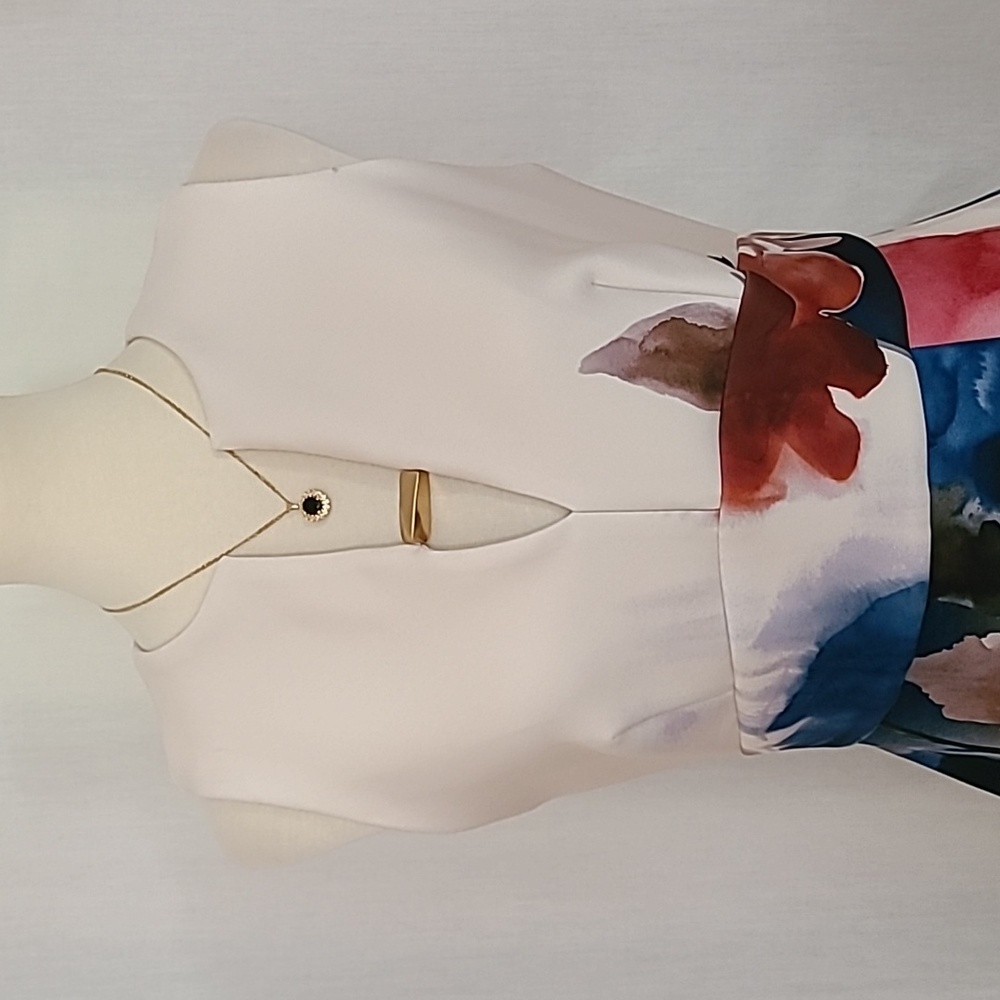 Donna Karan Floral Sleeveless Sheath Dress - Picture 10 of 16